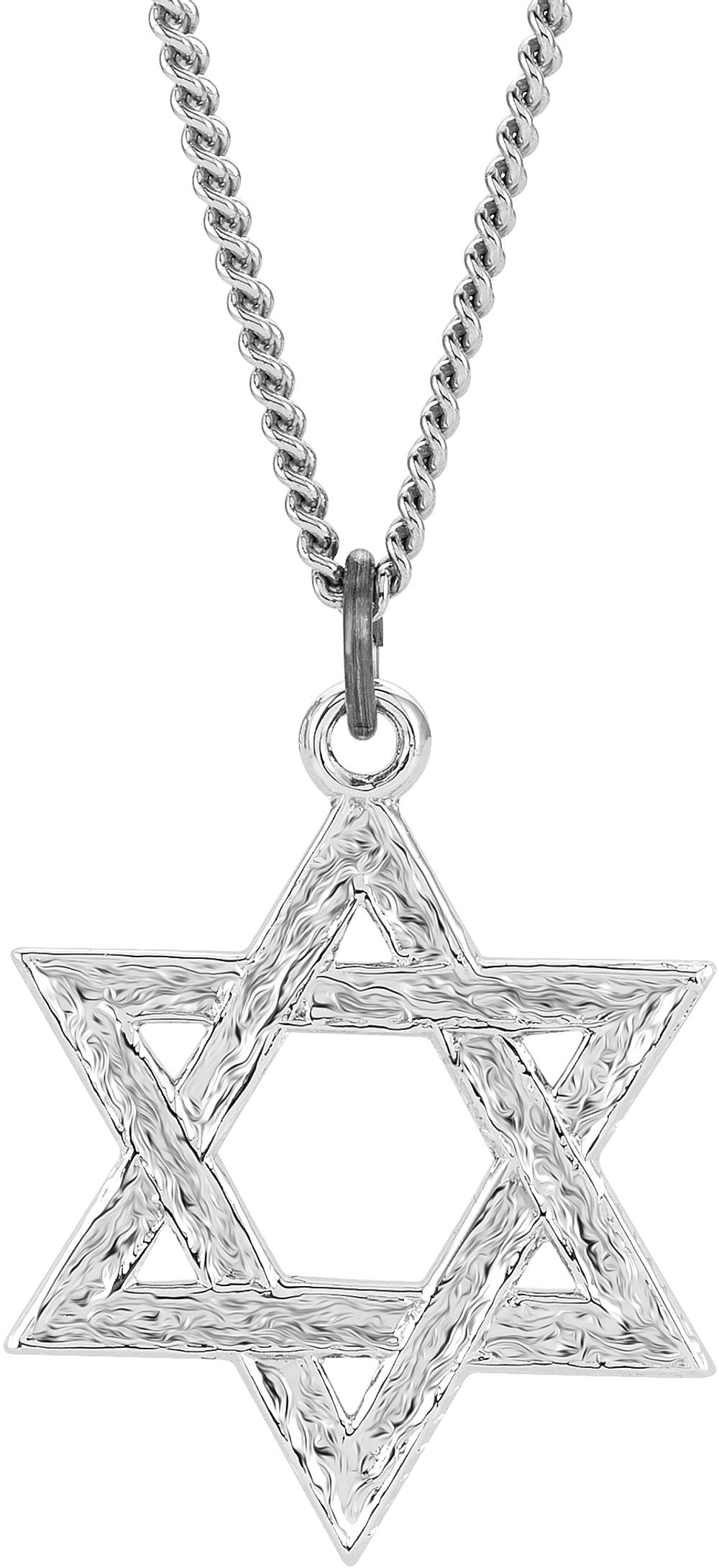 Sterling Silver 20x18 mm Star of David 18" Necklace
