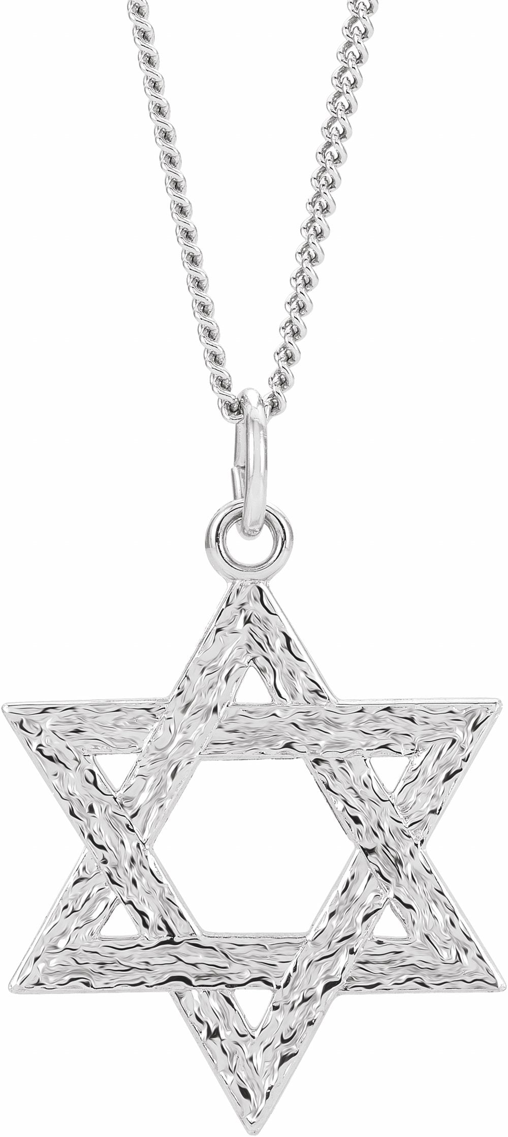 Sterling Silver 25.2x22.7 mm Star of David 18" Necklace