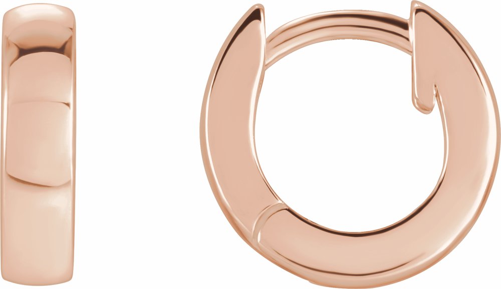 14K Rose Gold Hinged 12 mm Hoop Earrings