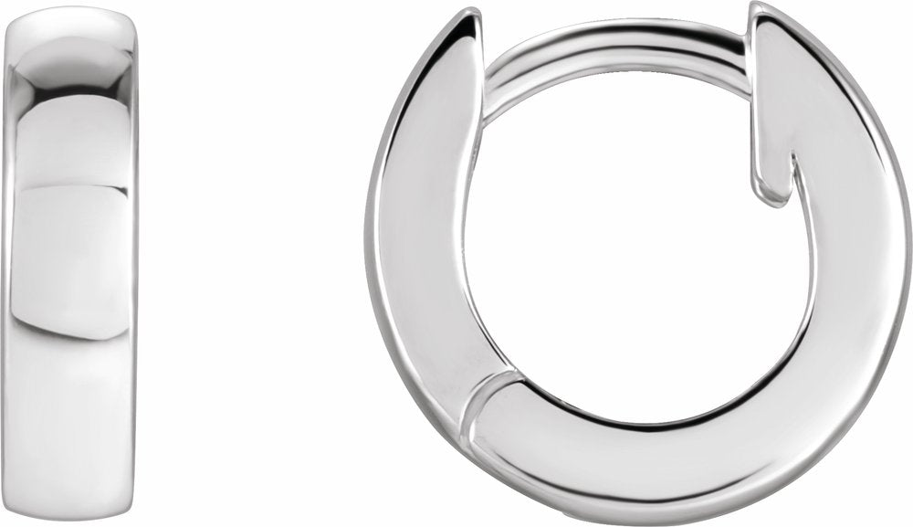 Sterling Silver Hinged 12 mm Hoop Earrings