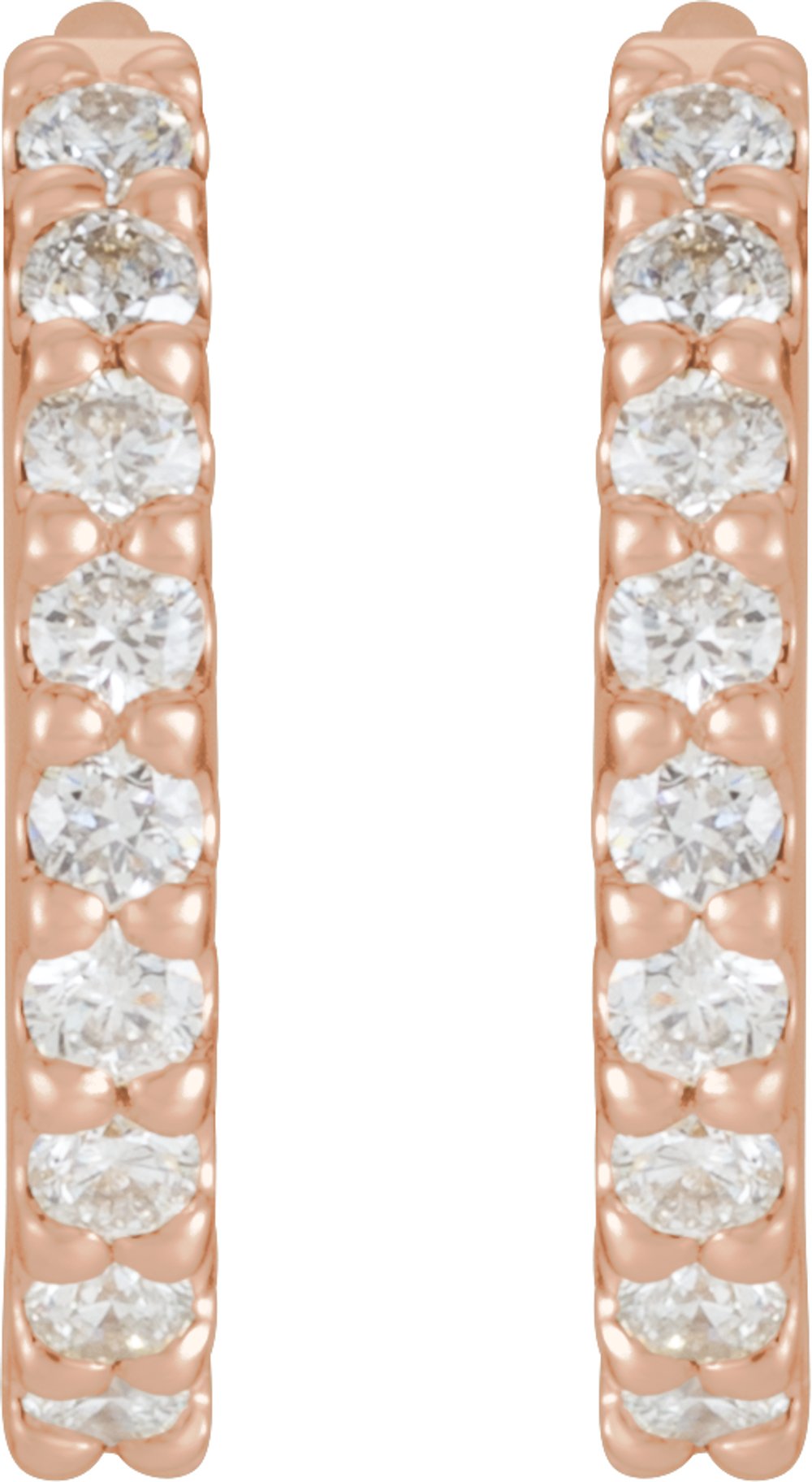 14K Rose 1/4 CTW Natural Diamond 10.32 mm Hoop Earrings