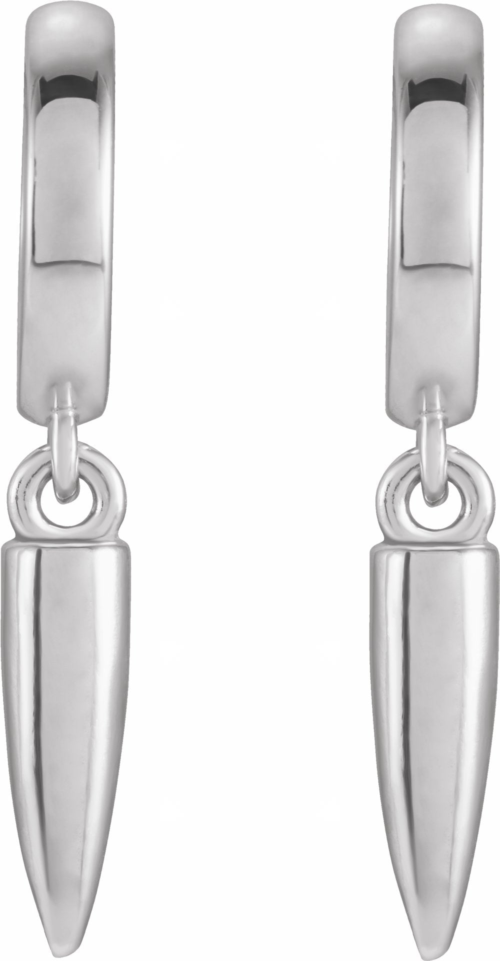 Sterling Silver Spike Hinged Hoop Earrings