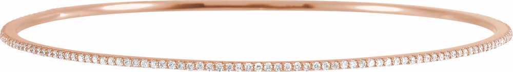 14K Rose Gold 1 CTW Lab-Grown Diamond Stackable Bangle 8" Bracelet