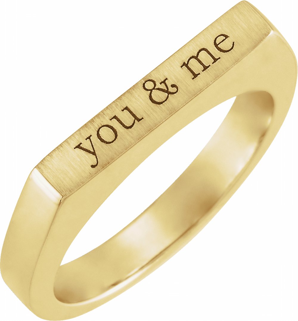 14K Yellow Gold 3 mm Engravable Stackable Ring