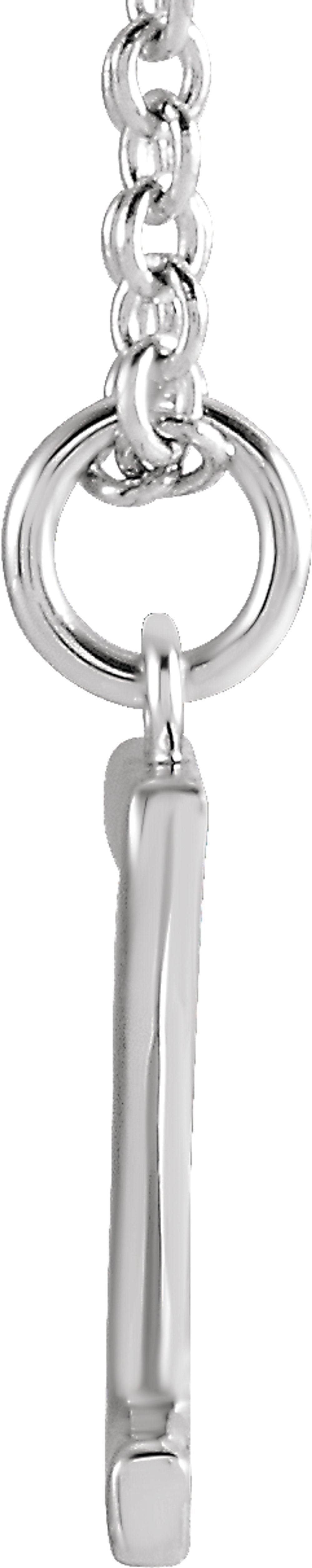 Sterling Silver Initial Z Dangle 18" Necklace