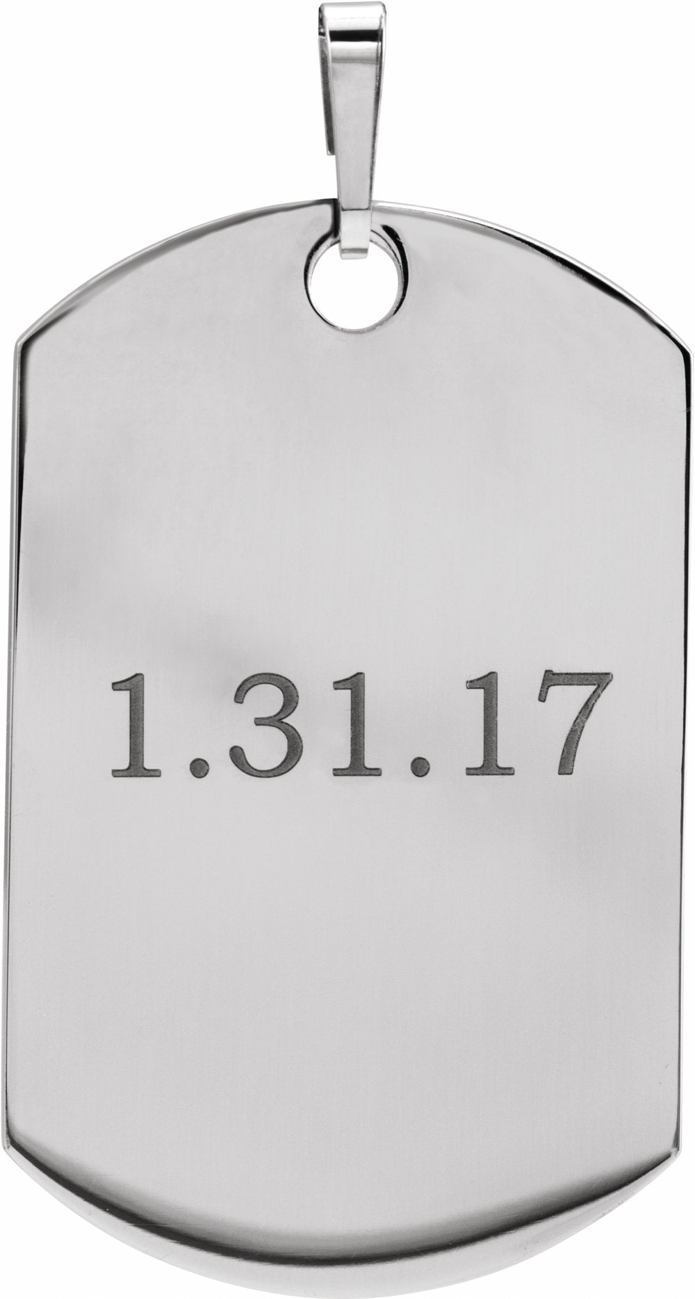 Stainless Steel Engravable Dog Tag Pendant