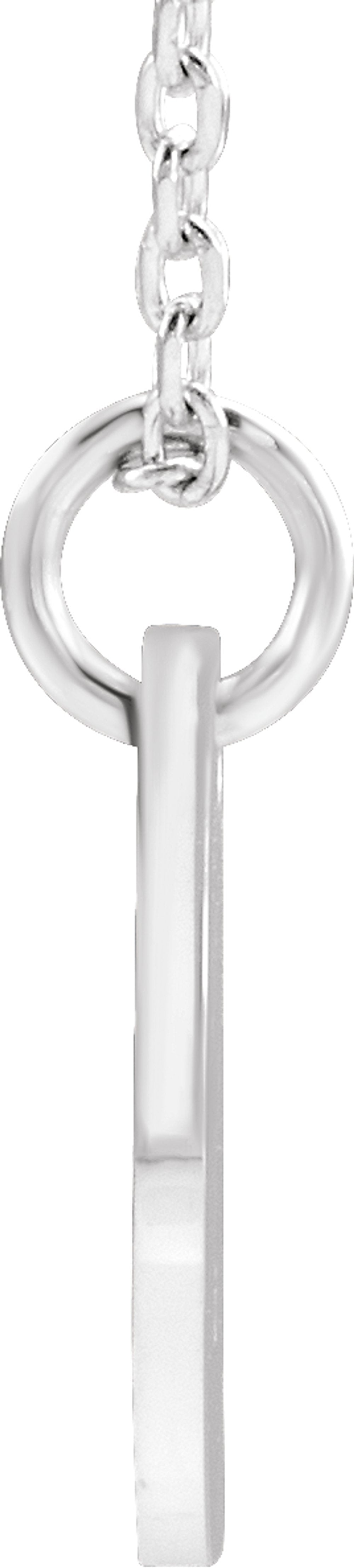 Sterling Silver Initial V 16-18" Necklace