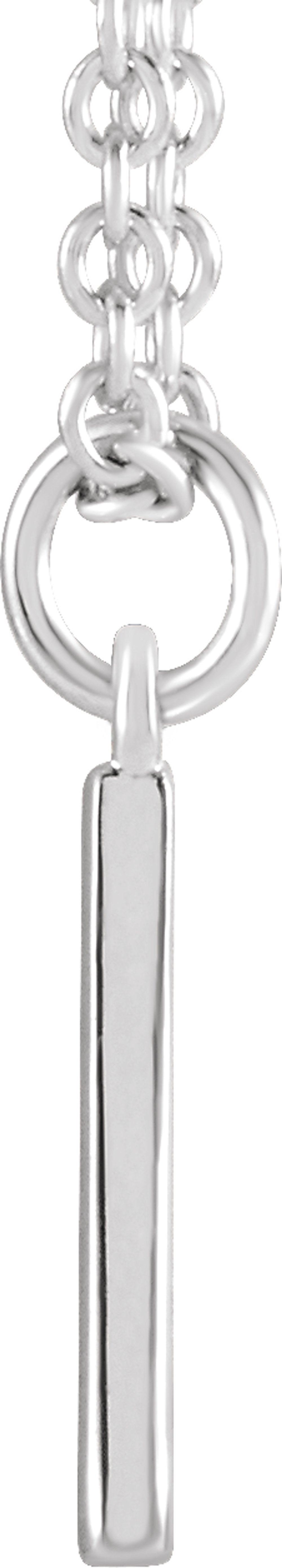 Sterling Silver Initial A Dangle 18" Necklace