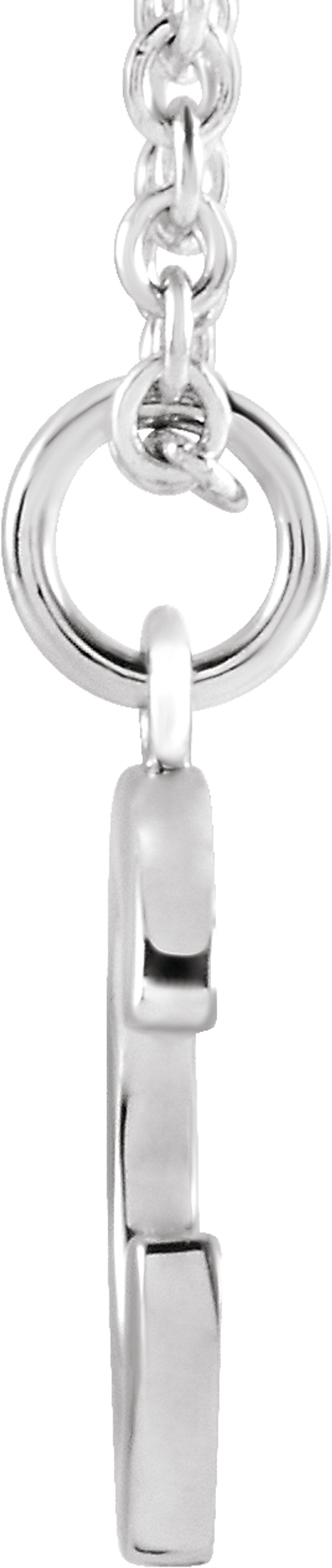 Sterling Silver Initial C Dangle 16" Necklace