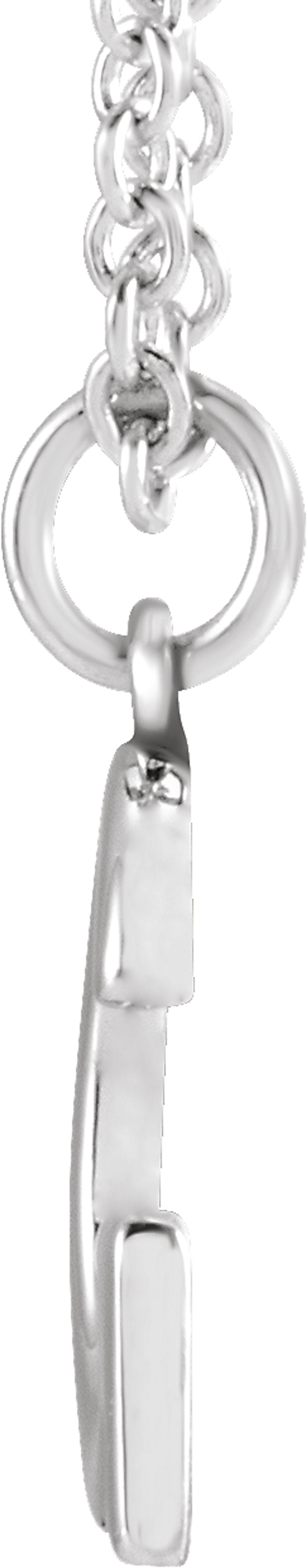 Sterling Silver Initial G Dangle 18" Necklace
