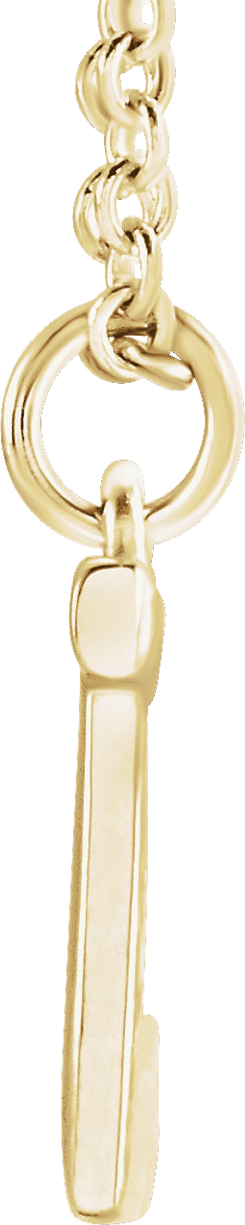 14K Yellow Gold Initial J Dangle 16" Necklace