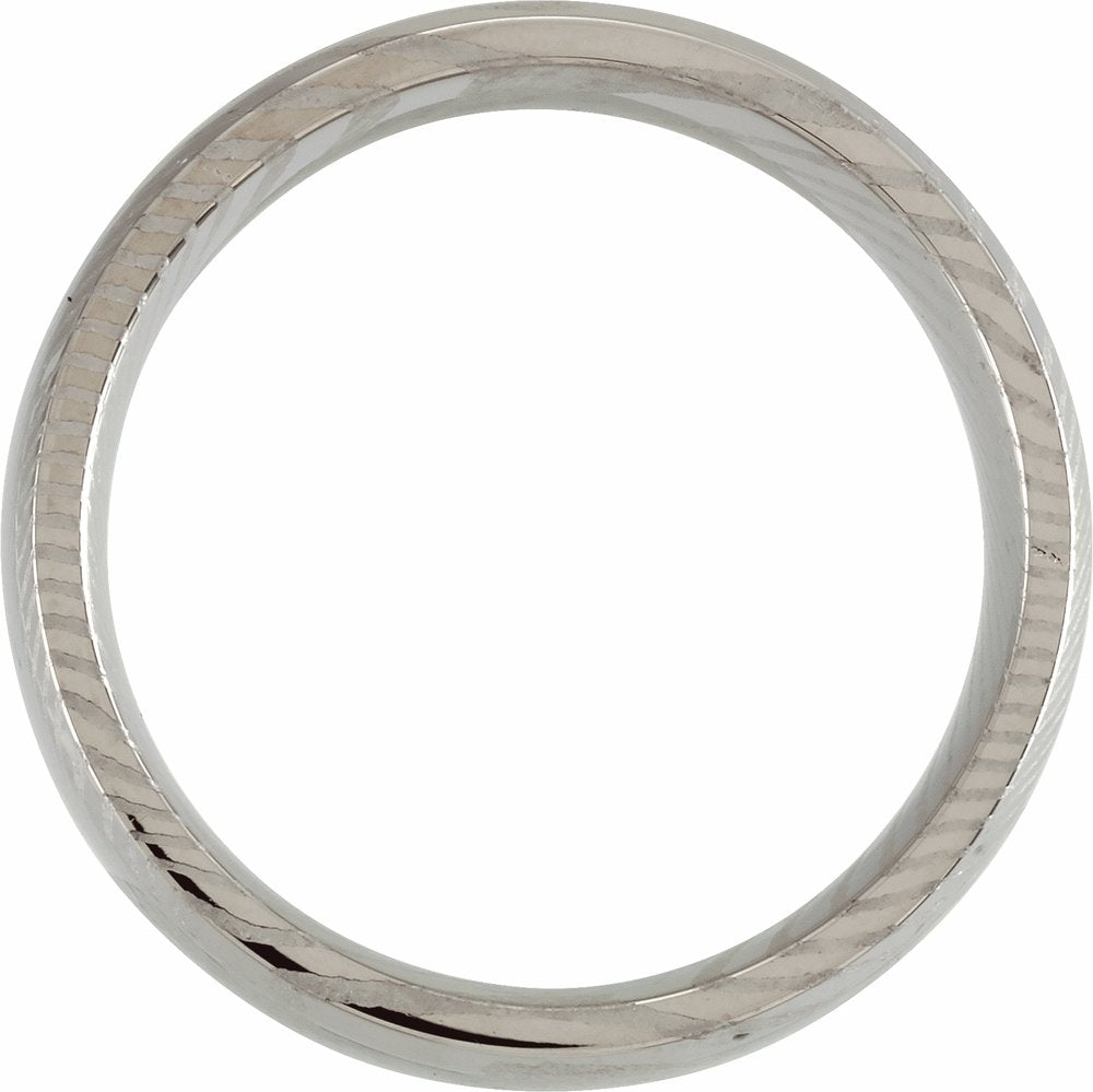 Damascus Steel 8 mm Beveled-Edge Comfort-Fit Band Size 7