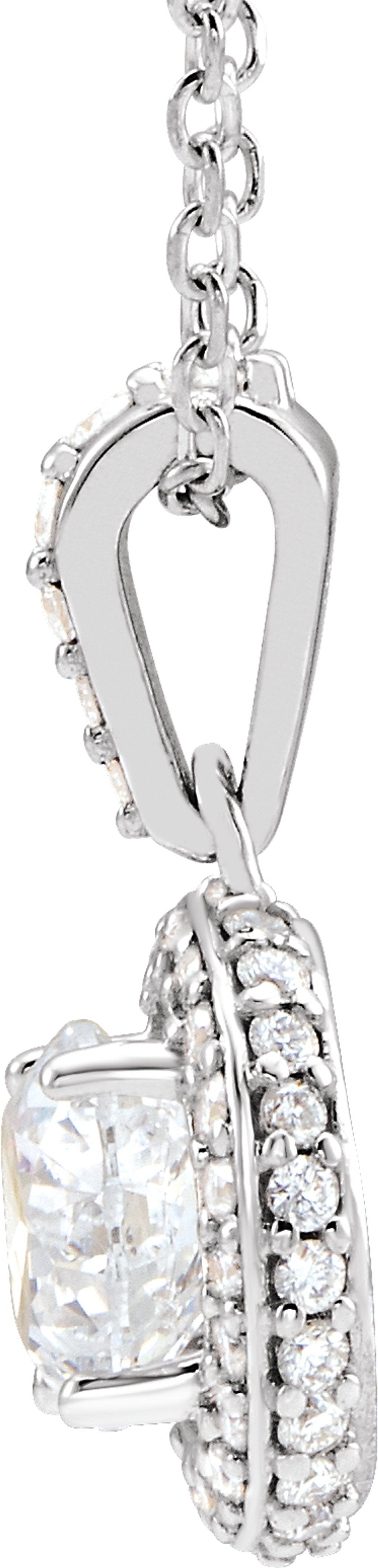 14K White Gold 3/8 CTW Natural Diamond 18" Necklace