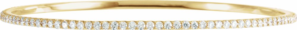 14K Yellow 3 CTW Natural Diamond Stackable Bangle 8" Bracelet