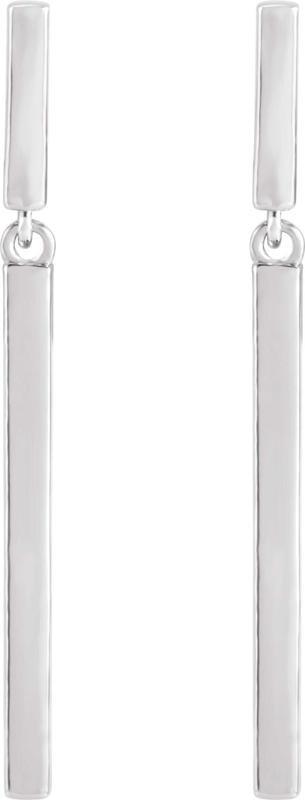 Sterling Silver 25.9x1.8 mm Articulated Bar Earrings