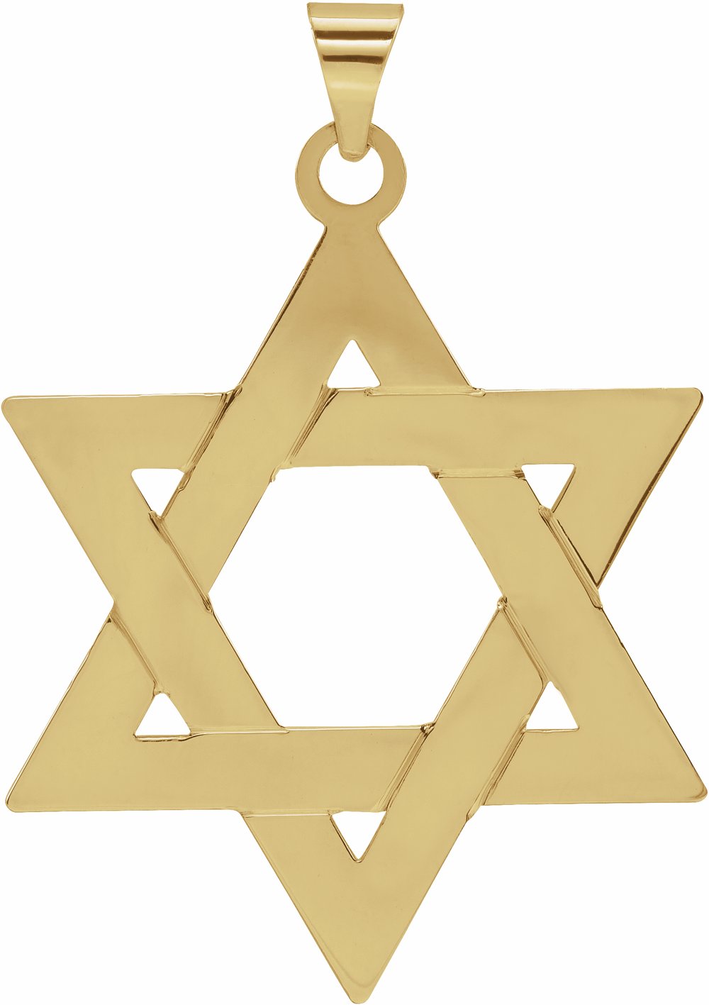 14K Yellow Gold 32x26 mm Star of David Pendant