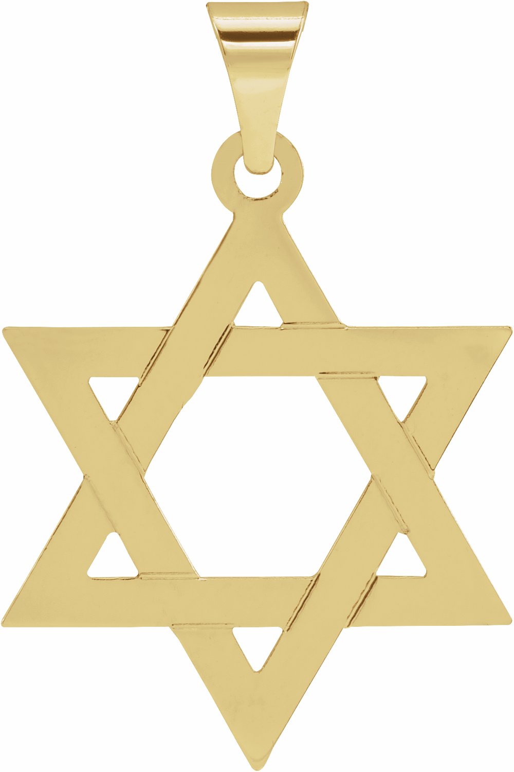 14K Yellow Gold 25x19 mm Star of David Pendant