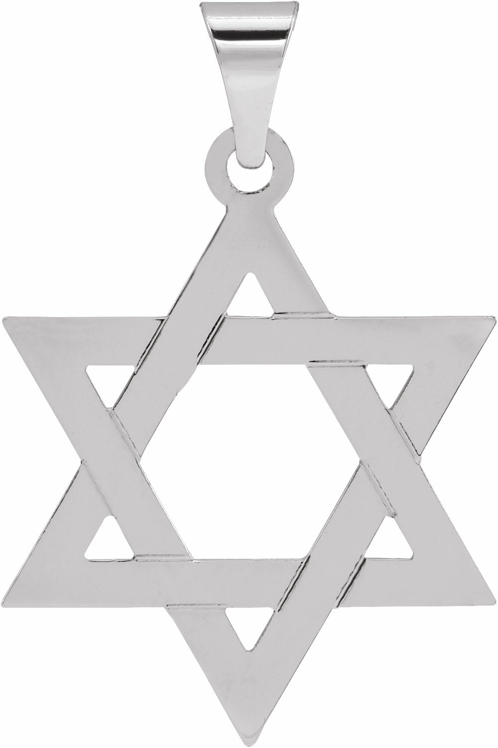 Sterling Silver 25x19 mm Star of David Pendant