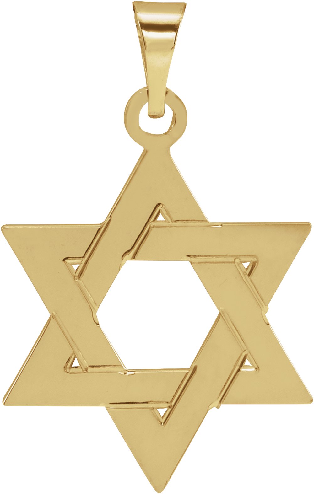 14K Yellow Gold 17x15 mm Star of David Pendant
