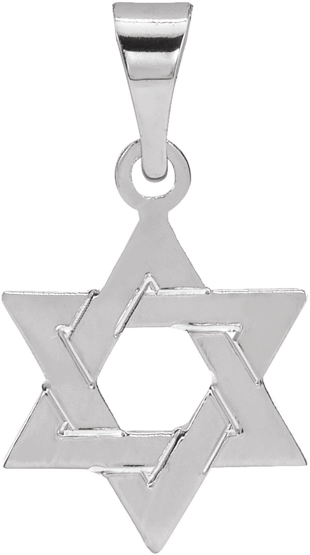 14K White Gold 12x9 mm Star of David Pendant