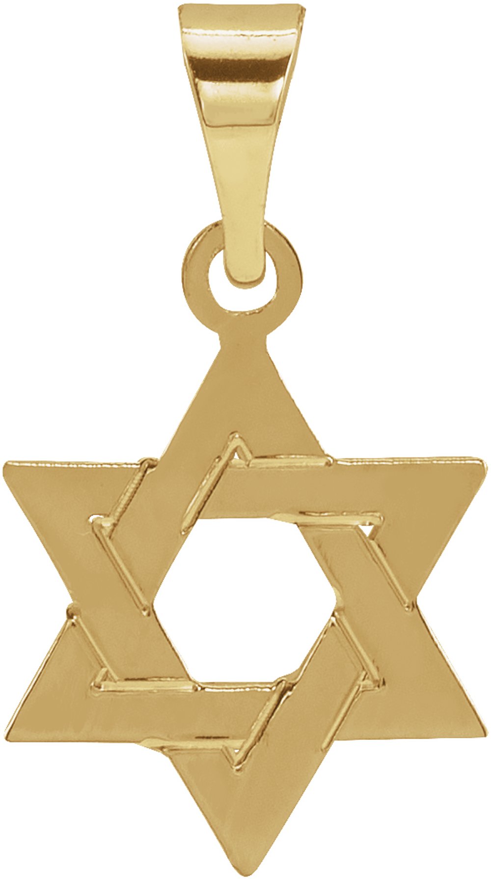 14K Yellow Gold 12x9 mm Star of David Pendant