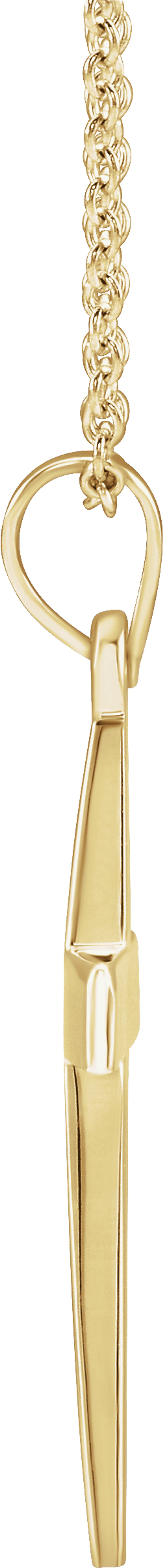 14K Yellow Gold Cross 18" Necklace
