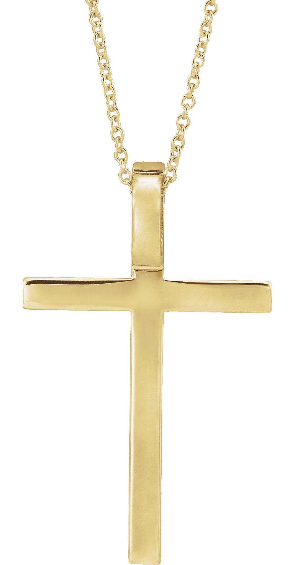 14K Yellow Gold 29.5x18.2 mm Cross 18" Necklace