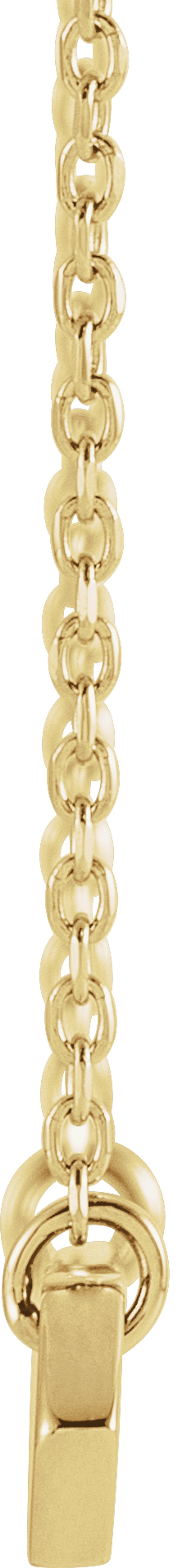 14K Yellow Gold Engravable Geometric 16-18" Necklace