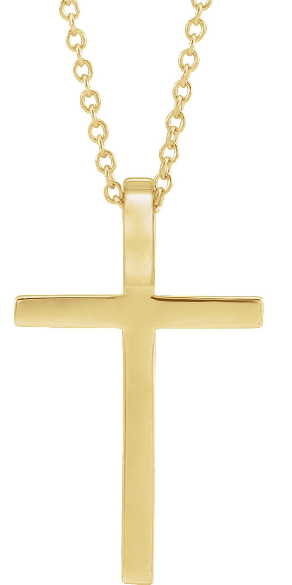 14K Yellow Gold 21.7x13.5 mm Cross 18" Necklace