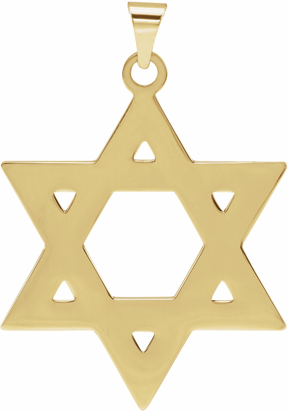 14K Yellow Gold 32x26 mm Star of David Pendant