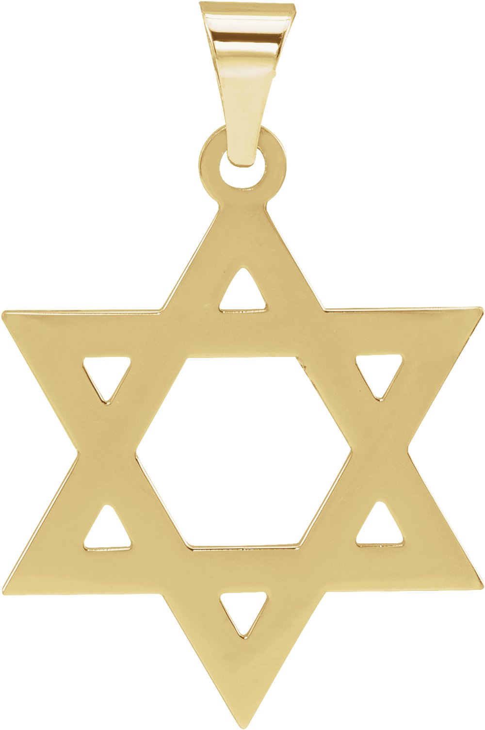 14K Yellow Gold 25x19 mm Star of David Pendant