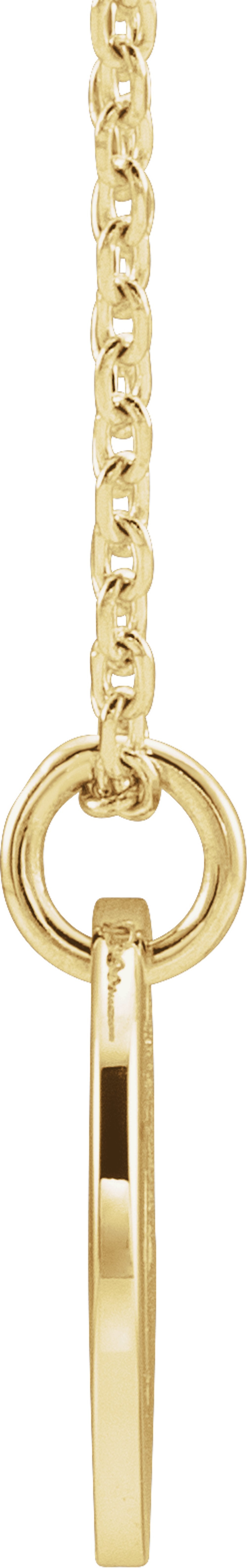 14K Yellow Initial D 16-18" Necklace