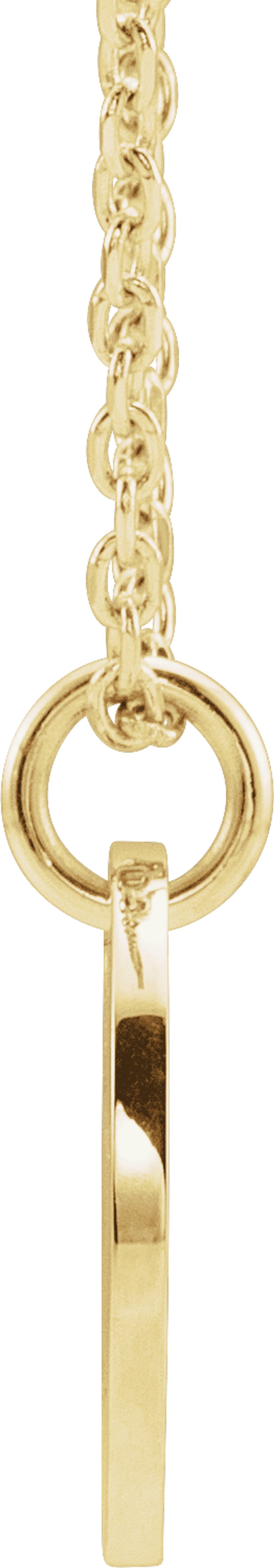14K Yellow Gold Initial E 16-18" Necklace