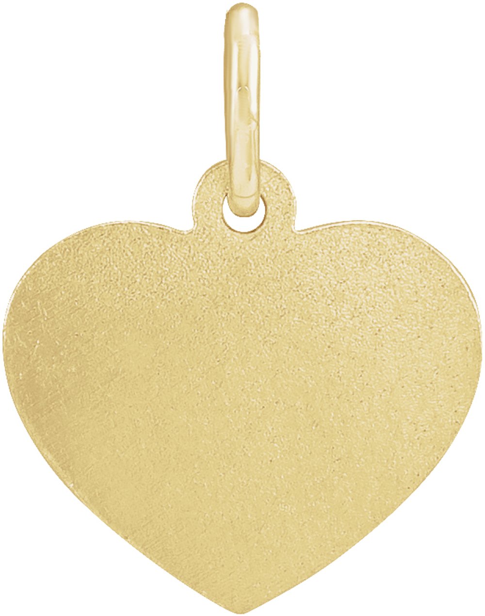 14K Yellow Gold 12x9 mm Heart Cherub Angel Medal
