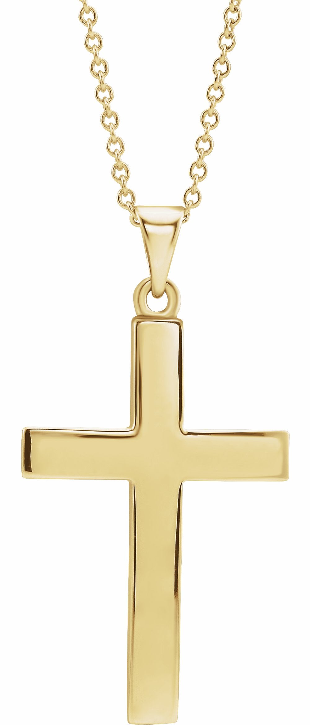 14K Yellow Gold Cross 18" Necklace