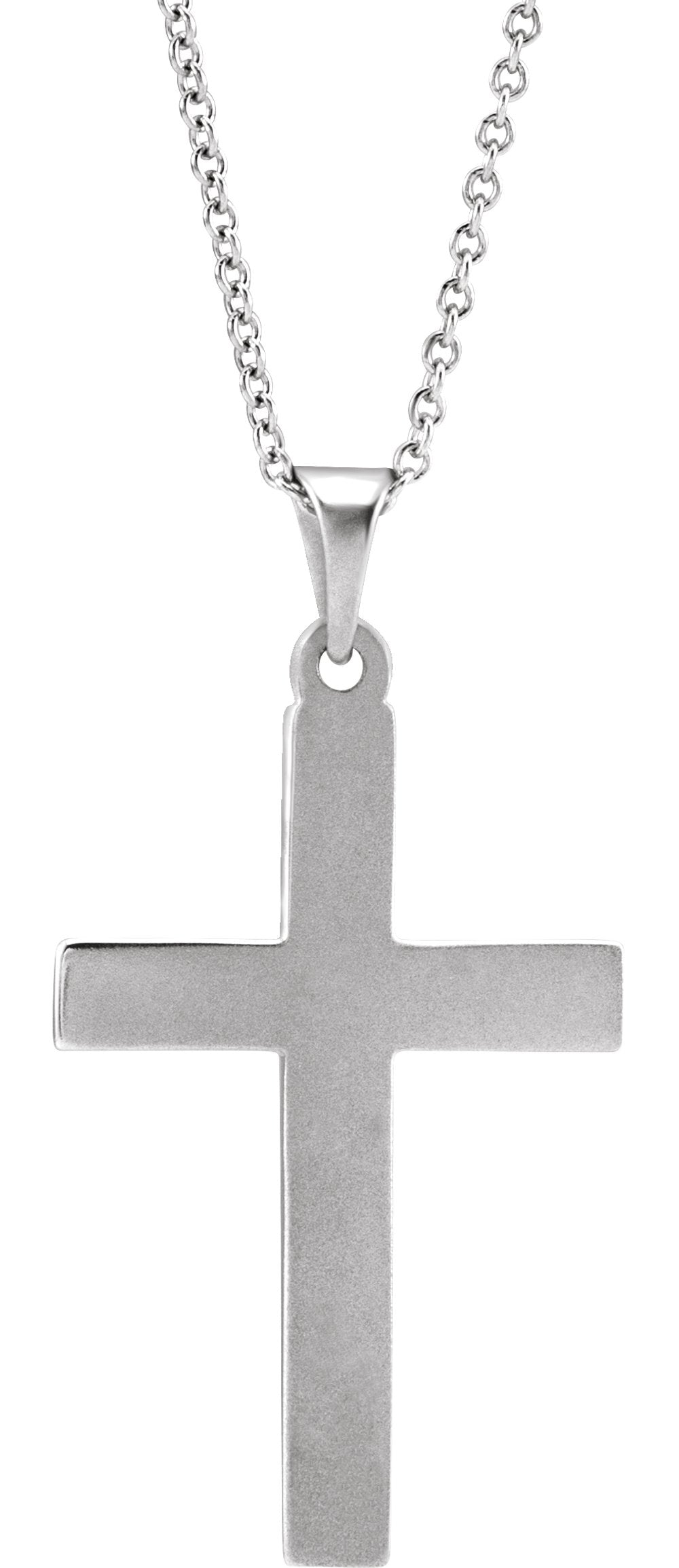 14K White Gold Cross 18" Necklace