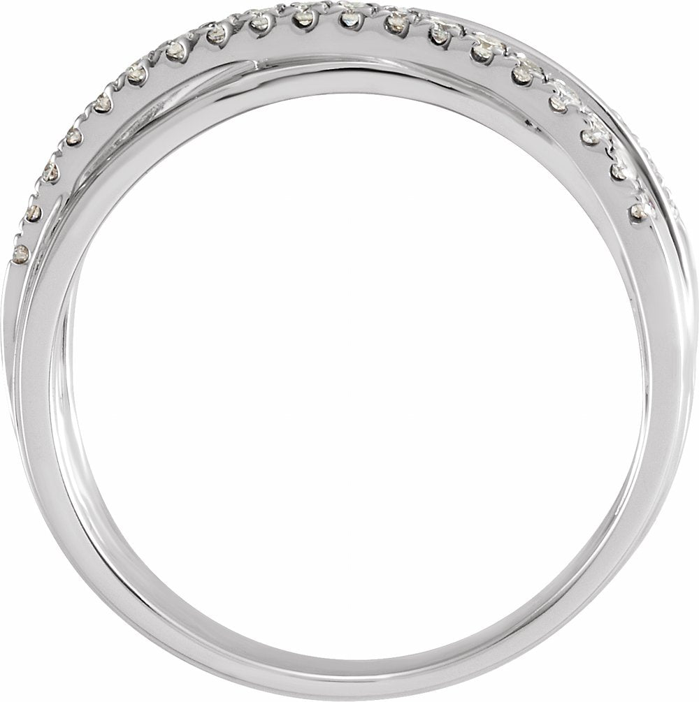14K White Gold 1/3 CTW Natural Diamond Criss-Cross Ring