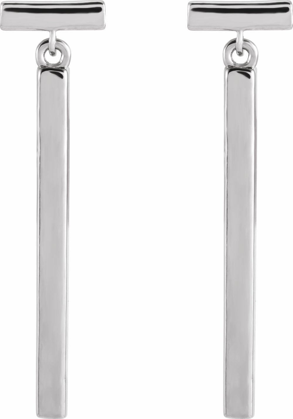 Sterling Silver Articulated Bar Earrings