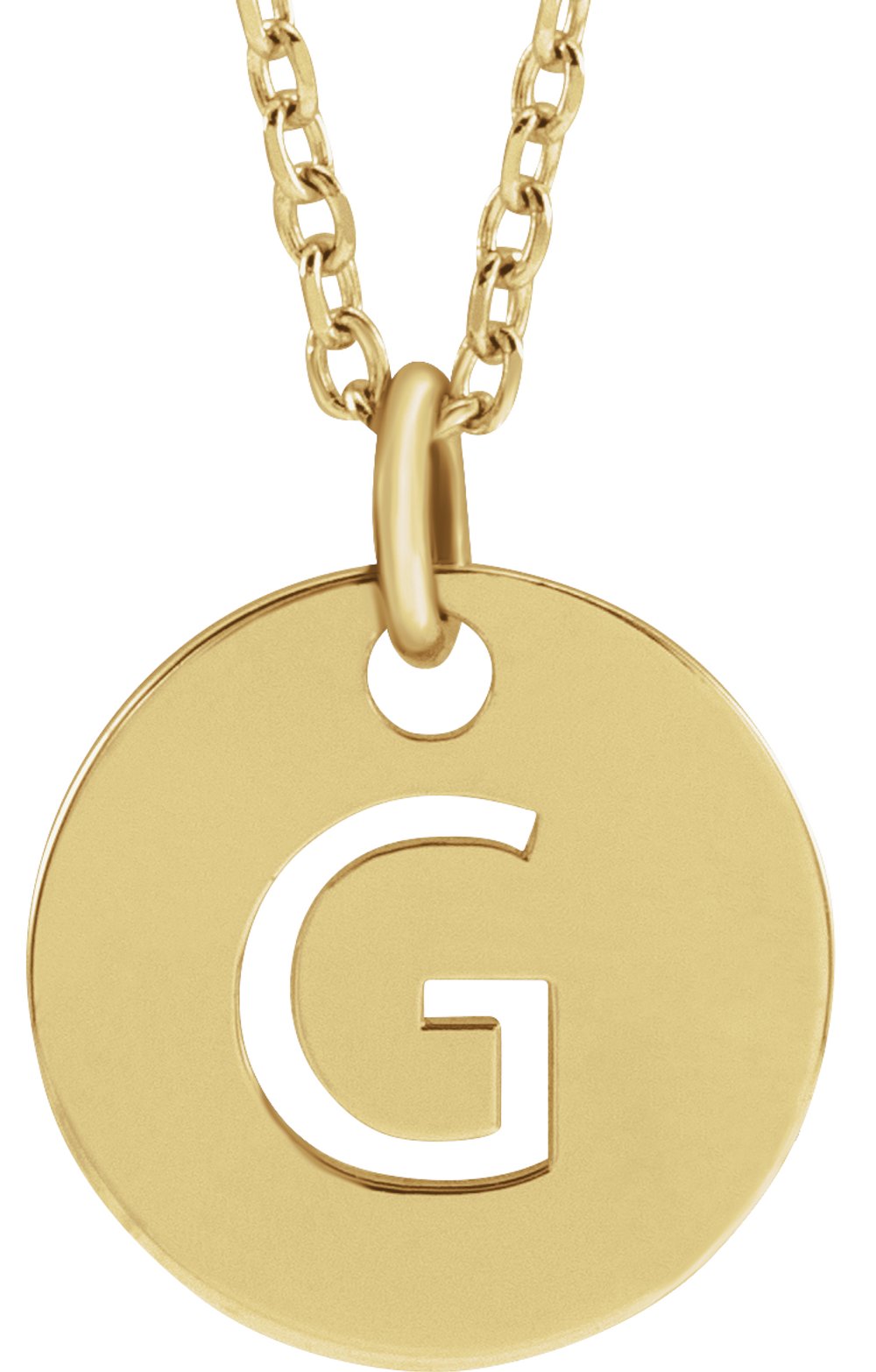 14K Yellow Gold Initial G 16-18" Necklace