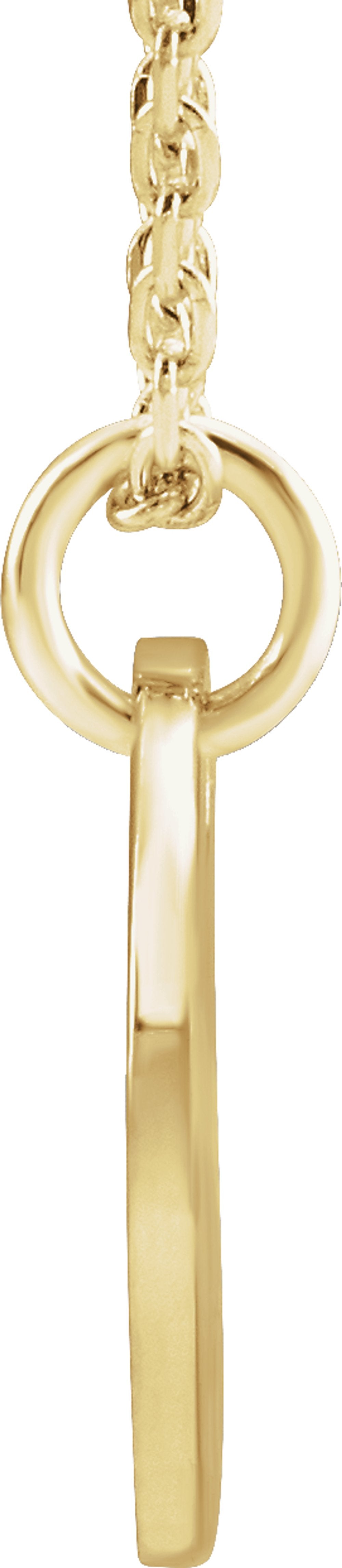 14K Yellow Gold Initial J 16-18" Necklace