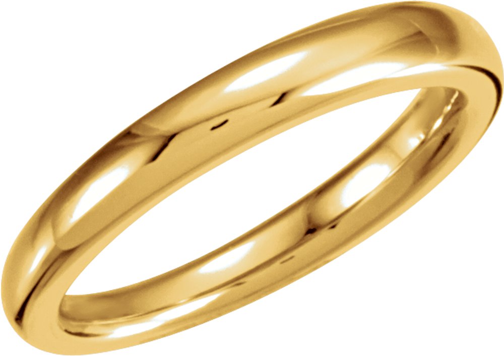 14K Yellow Gold 3.5 mm Comfort-Fit Half Round Tapered Band