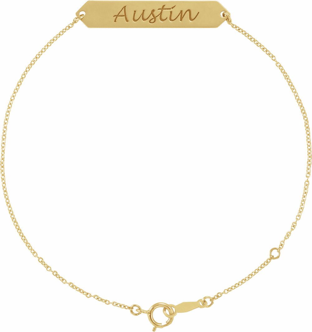 14K Yellow Gold Geometric 7-8" Bracelet