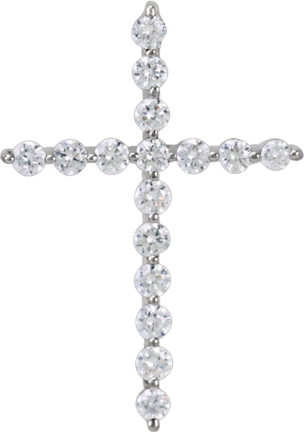 14K White Gold 1/5 CTW Lab-Grown Diamond Cross Pendant
