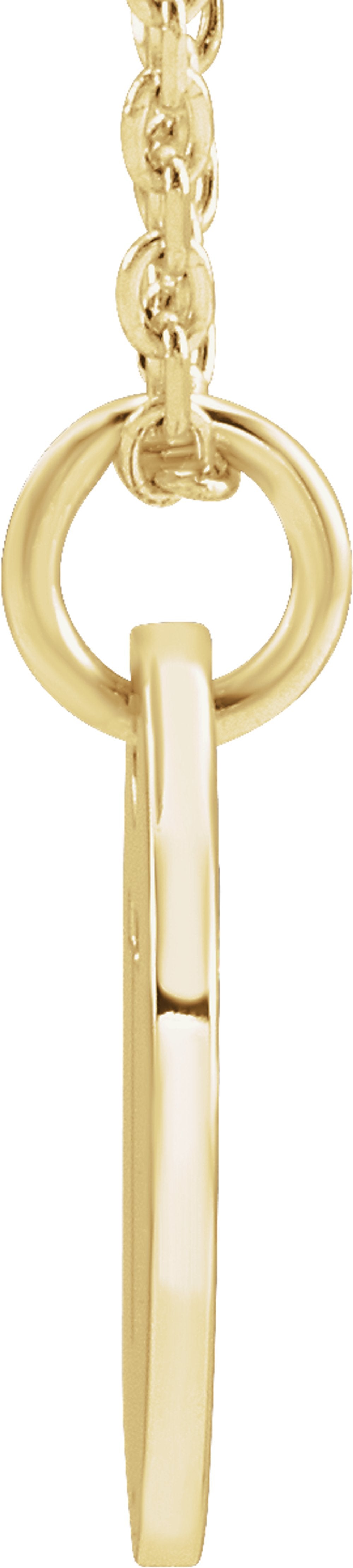 14K Yellow Gold Initial T 16-18" Necklace