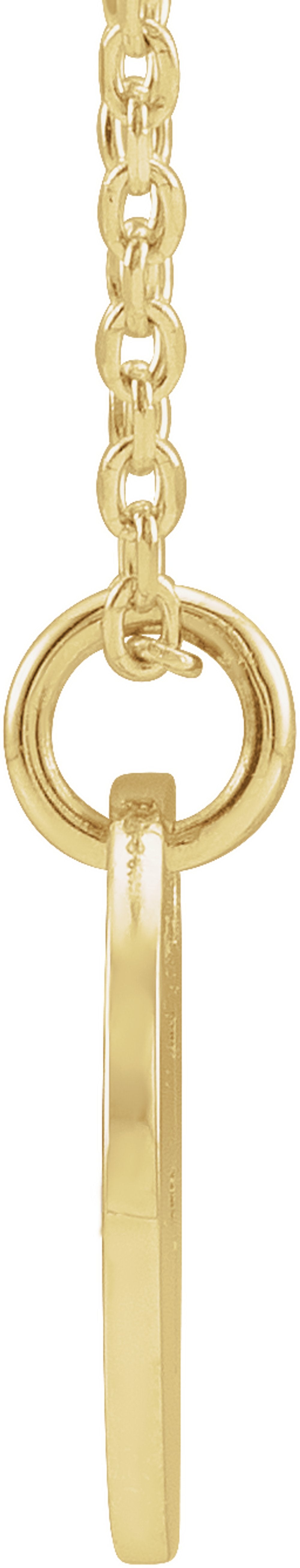 14K Yellow Initial F 16-18" Necklace