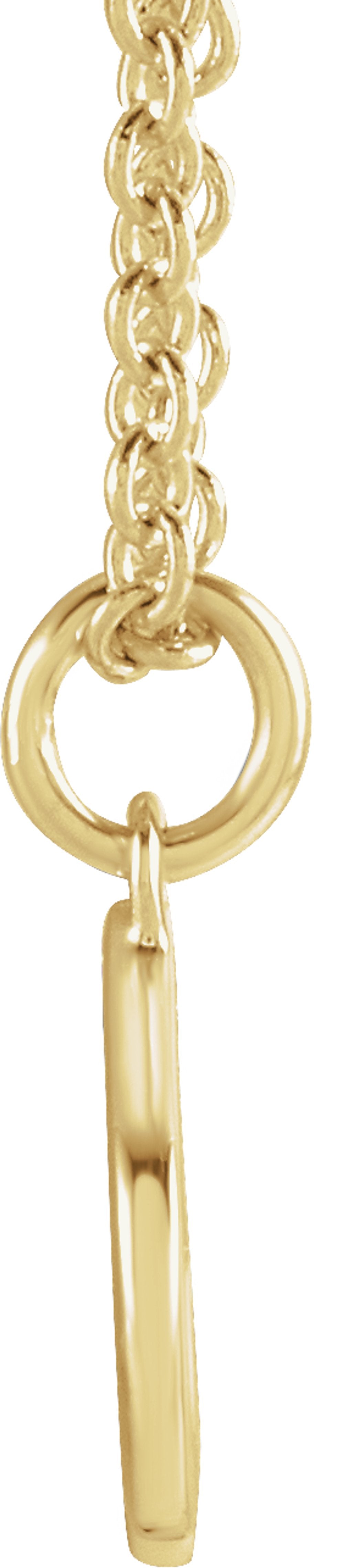 14K Yellow Gold Initial P Dangle 18" Necklace