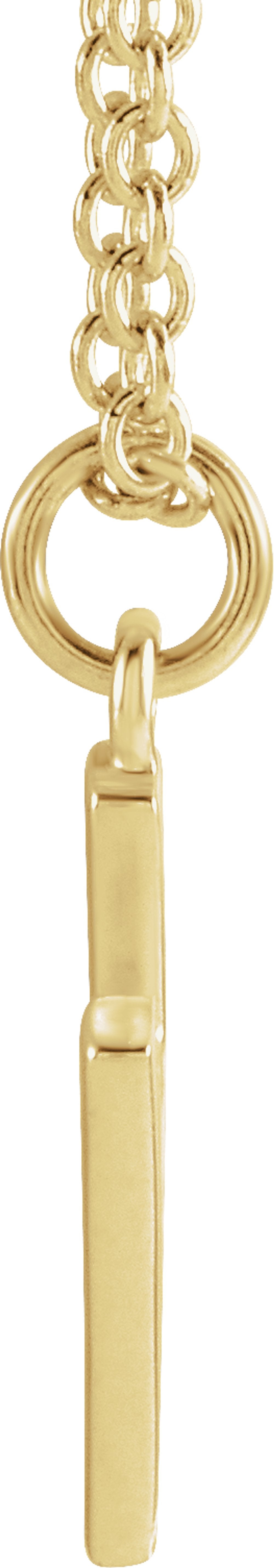 14K Yellow Gold Initial H Dangle 16" Necklace