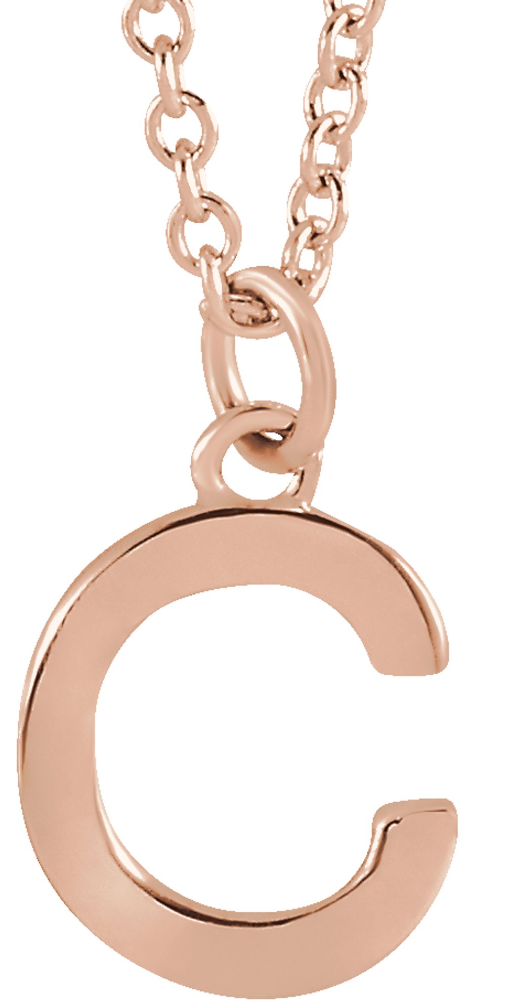 18K Rose Gold-Plated Sterling Silver Initial C Dangle 16" Necklace