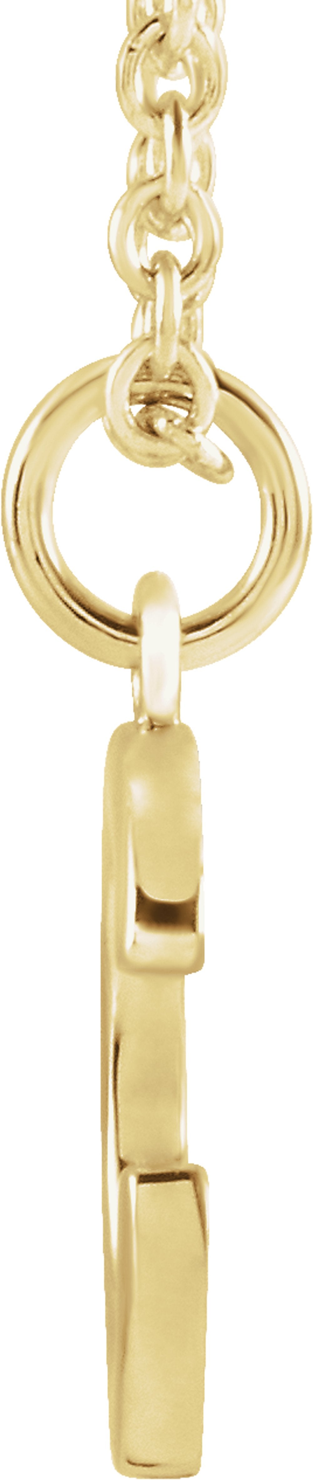 14K Yellow Gold Initial C Dangle 16" Necklace