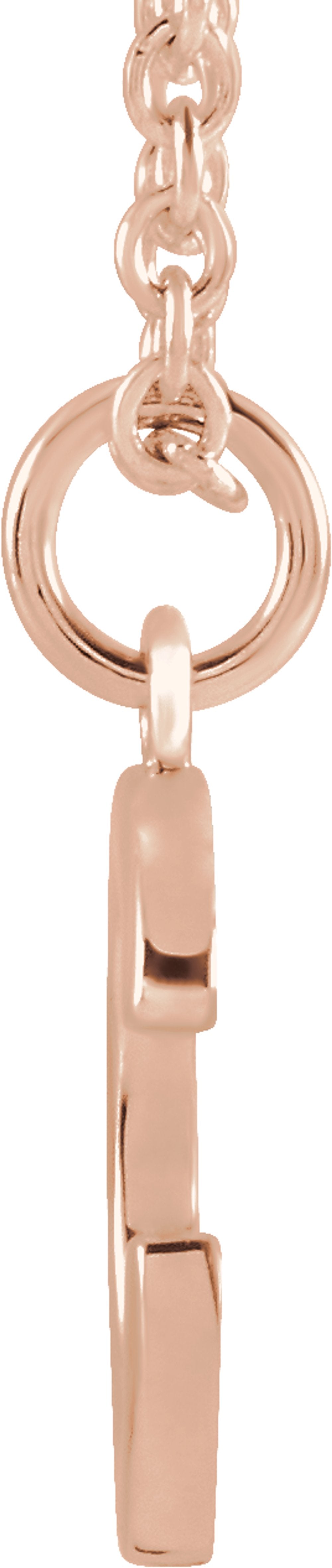 14K Rose Initial C Dangle 18" Necklace